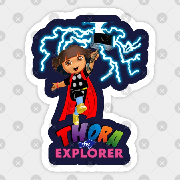 Thora The Explorer Sticker by MarinasingerDesigns